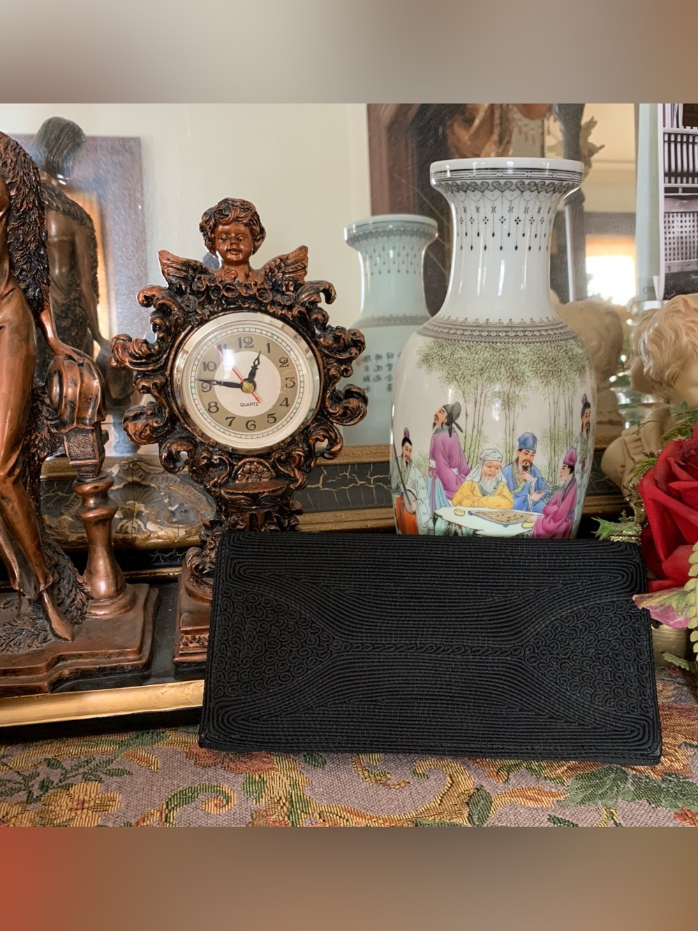 Vintage 40s/50s Corde Victorian-inspo Black Boho New Year's Prom Purse Clutch